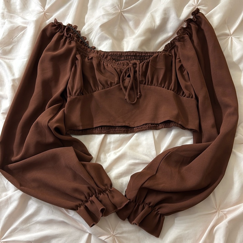 Brown crop top